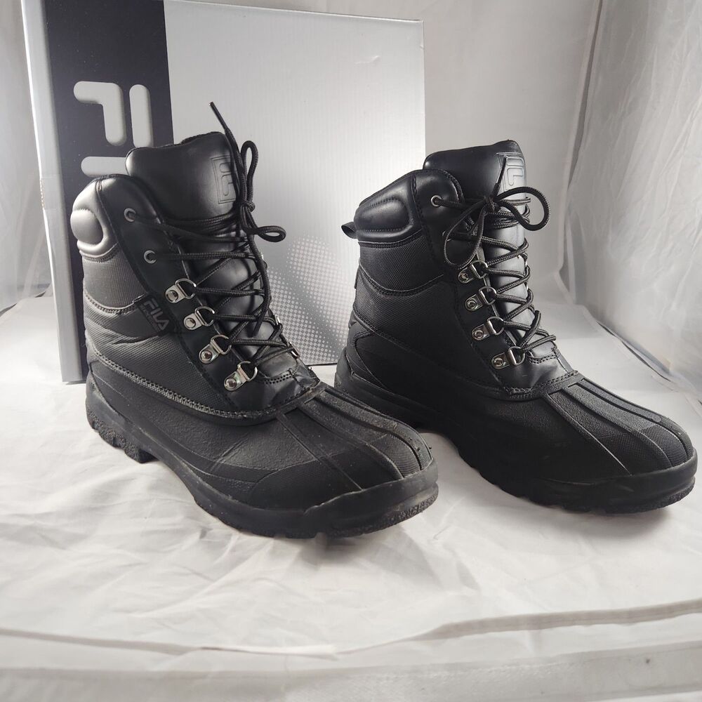 Fila Men's Sz 12 Weathertech Extreme Waterproof Duck Boots Black - Used w/ Box